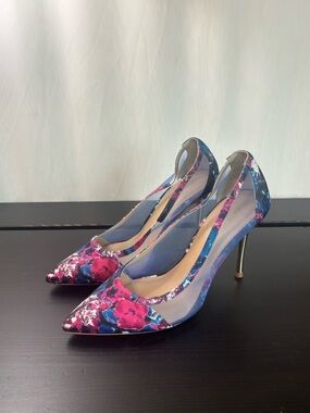 Thalia Sodi Natalia Floral Mesh Pointed Toe Pumps - Size 9M